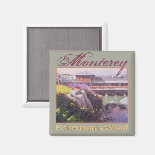 モントレーフィッシャーマンズワーフシーニックカリフォルニアコースト マグネット (正面/裏面)