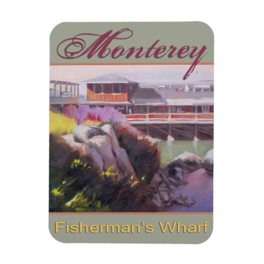 モントレーフィッシャーマンズワーフシーニックカリフォルニアコースト マグネット (縦)