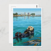 モントレーベイシーオッターカリフォルニアトラベル ポストカード (正面/裏面)