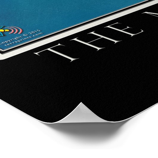 モントレー半島カリフォルニア衛星地図 ポスター (角)