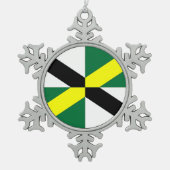 モントレー国旗を持つピューターオーナメントスノーフレーク スノーフレークピューターオーナメント (正面)