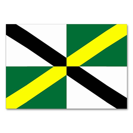 モントレー国旗を持つ愛国的なテーブルカード テーブルナンバー (正面)