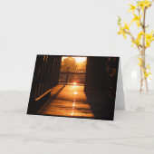 モントレー埠頭の美しい日に照らされた通路 カード (黄色い花)