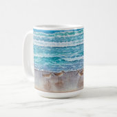 モントレー湾のシギ コーヒーマグカップ (正面左)
