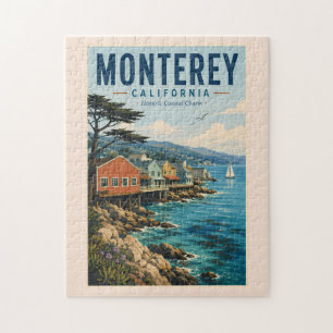 モントレー湾 カリフォルニア イラスト 旅行 アート ジグソーパズル