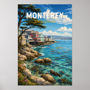モントレー カリフォルニア イラスト 旅行 アート レトロ ポスター