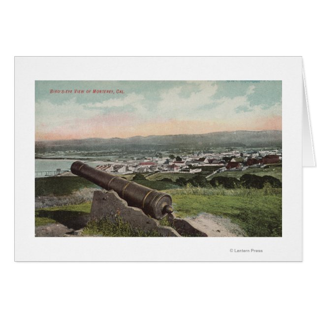 モントレー， CA – モントレーの鳥瞰図 (正面横)