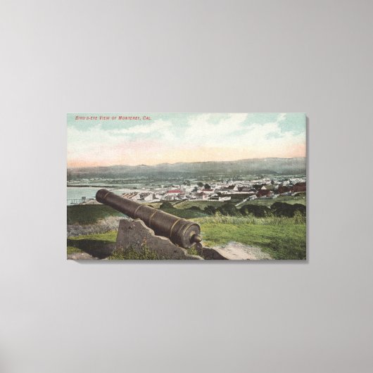 モントレー， CA – モントレーの鳥瞰図 キャンバスプリント (正面)