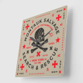 モントークサルベージ株式会社軍隊スタイルウォールクラック スクエア壁時計 (傾斜)