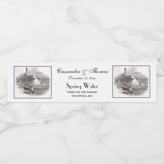 モントークポイントライトハウスハンプトンロングアイランドNY ペットボトルラベル (シングルラベル)