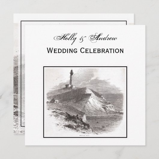 モントークポイントライトハウスハンプトン結婚ズSQ 招待状 (正面/裏面)