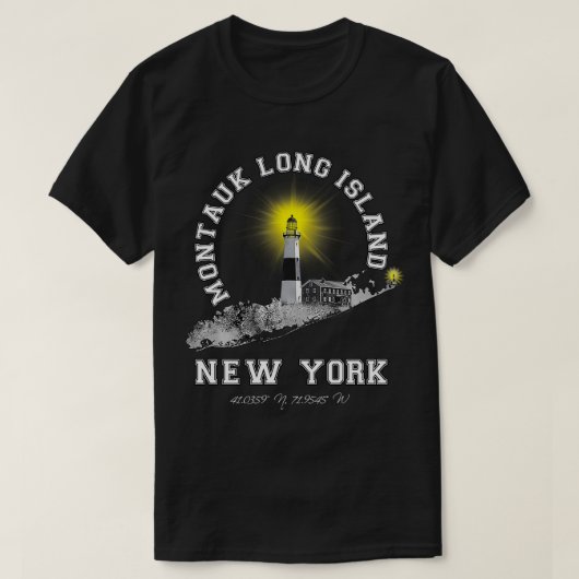 モントークライトハウスロングアイランドNY Tシャツ (デザイン正面)