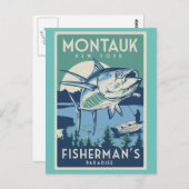 モントーク・ニューヨーク漁師のパラダイスハガキ ポストカード (正面/裏面)