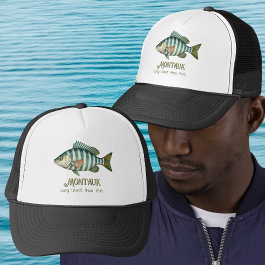 モントーク ロングアイランド ニューヨーク 海事 魚 キャップ