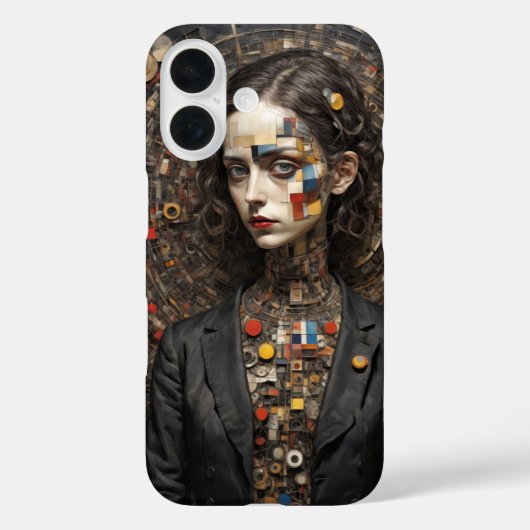 モンドリアンとカンディンスキースタイルガールカバー Case-Mate iPhoneケース (裏面)