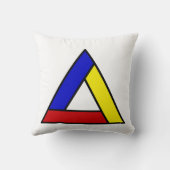 モンドリアンに着想を得た抽象的な三角形のアート クッション (裏面)