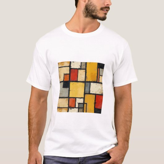 モンドリアンのアートワークをイメージしたTシャツ Tシャツ (正面)