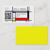 モンドリアンのカッコいいのデザインカスタムなQRのコード 名刺 (正面/裏面)