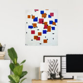 モンドリアンのカラーAのコンポジション ポスター (ホームオフィス)