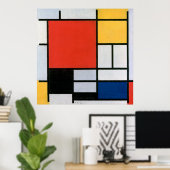 モンドリアンのコンポジション赤、黄、青、黒 ポスター (ホームオフィス)
