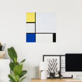 モンドリアンのコンポジション黄、青、黒、青 ポスター (ホームオフィス)
