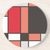 モンドリアンのスタイルのイラストレーション コースター (正面)