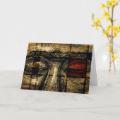 モンドリアンのスタイルの挨拶状の仏の目 カード (黄色い花)