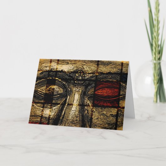 モンドリアンのスタイルの挨拶状の仏の目 カード (正面)