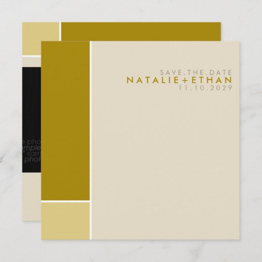 モンドリアンのレトロのモダンな芸術のカラフルの保存日付 セーブザデート (正面/裏面)