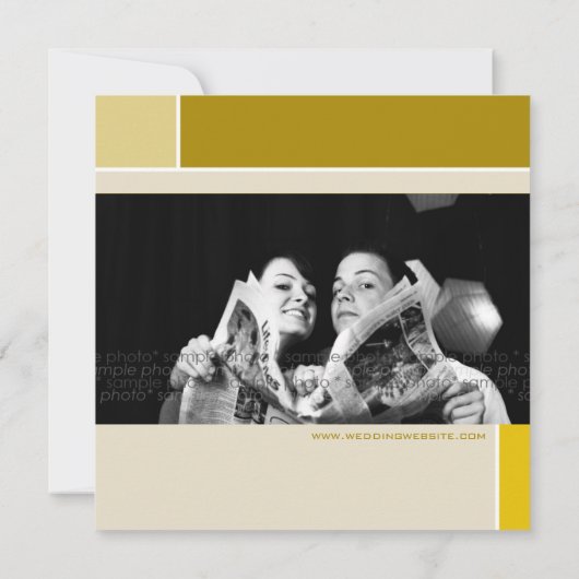 モンドリアンのレトロのモダンな芸術のカラフルの保存日付 セーブザデート (裏面)