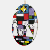 モンドリアンの出生- De Stijl - Neoplasticism セラミックオーナメント (左)