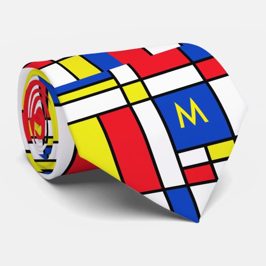 モンドリアンの刺激を受けたな幾何学的設計の抽象美術 ネクタイ (ロール)