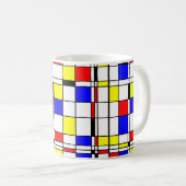 モンドリアンの多彩なMinimalist De Stijlの近代美術 コーヒーマグカップ (正面右)
