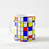 モンドリアンの多彩なMinimalist De Stijlの近代美術 コーヒーマグカップ (正面左)