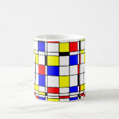 モンドリアンの多彩なMinimalist De Stijlの近代美術 コーヒーマグカップ (中央)