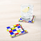 モンドリアンの多彩なMinimalist De Stijlの近代美術 スクエアペーパーコースター (インサイチュ)