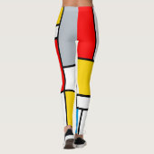 モンドリアンの幾何学的な原色の直線 レギンス (裏面)