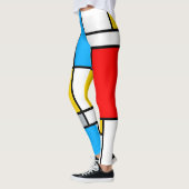 モンドリアンの幾何学的な原色の直線 レギンス (左)