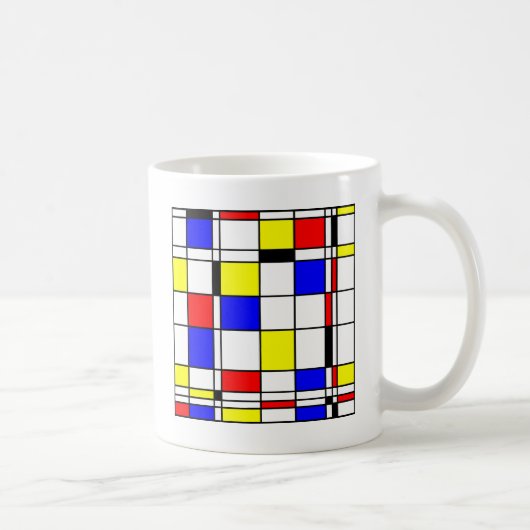 モンドリアンの芸術のスタイル コーヒーマグカップ (右)