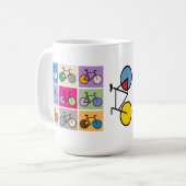 モンドリアンの芸術の自転車の格子マグ コーヒーマグカップ (正面左)