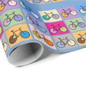 モンドリアンの芸術の自転車の格子包装紙 ラッピングペーパー (ロールコーナー)