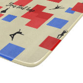 モンドリアンの踊りキューブ青い赤いライト背景 カッティングボード (角)