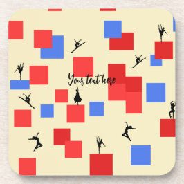 モンドリアンの踊りキューブ青い赤いライト背景 コースター