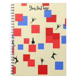 モンドリアンの踊りキューブ青い赤いライト背景 ノートブック