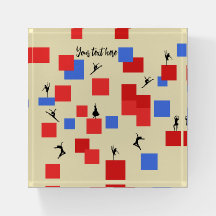 モンドリアンの踊りキューブ青い赤いライト背景