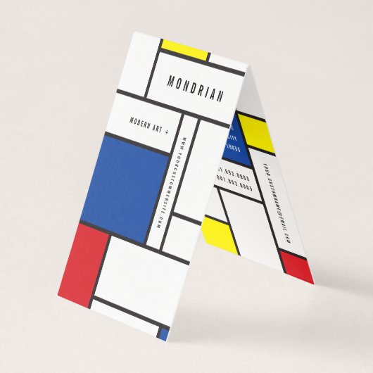 モンドリアンの近代美術のDe Stijl Minimalistの抽象芸術 名刺 (正面)