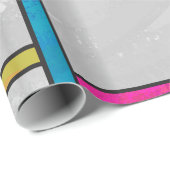 モンドリアンの黄色いピンクの青写真 ラッピングペーパー (ロールコーナー)