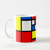 モンドリアンの黄色く赤く青く白いマグ コーヒーマグカップ (左)