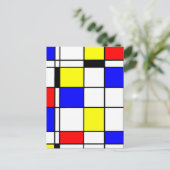 モンドリアンアートスタイル ポストカード (スタンド正面)