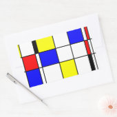 モンドリアンアートスタイル 長方形シール (封筒)